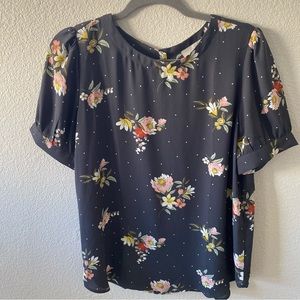Loft womens floral print blouse